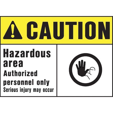 Hy-Ko Caution Hazardous Area Sign 10" x 14", 5PK, A00422 A00422